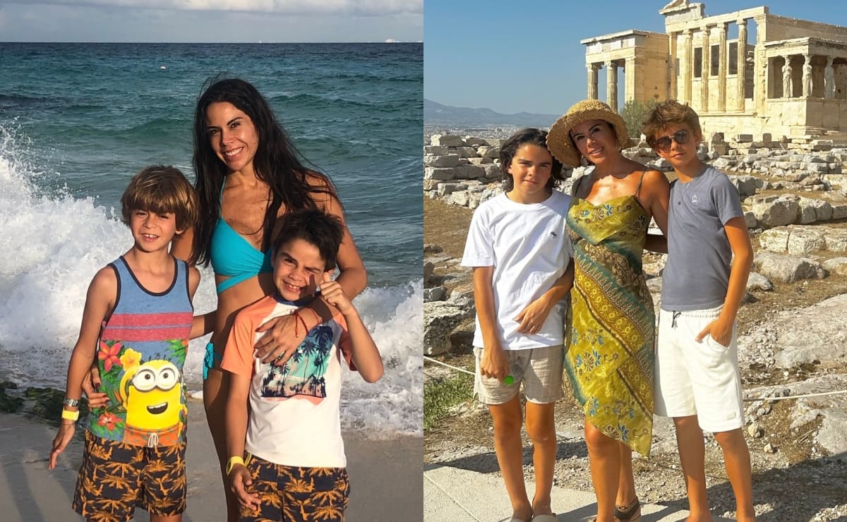 Paola Rojas con sus hijos Paulo y Leonardo. (Foto: Instagram)