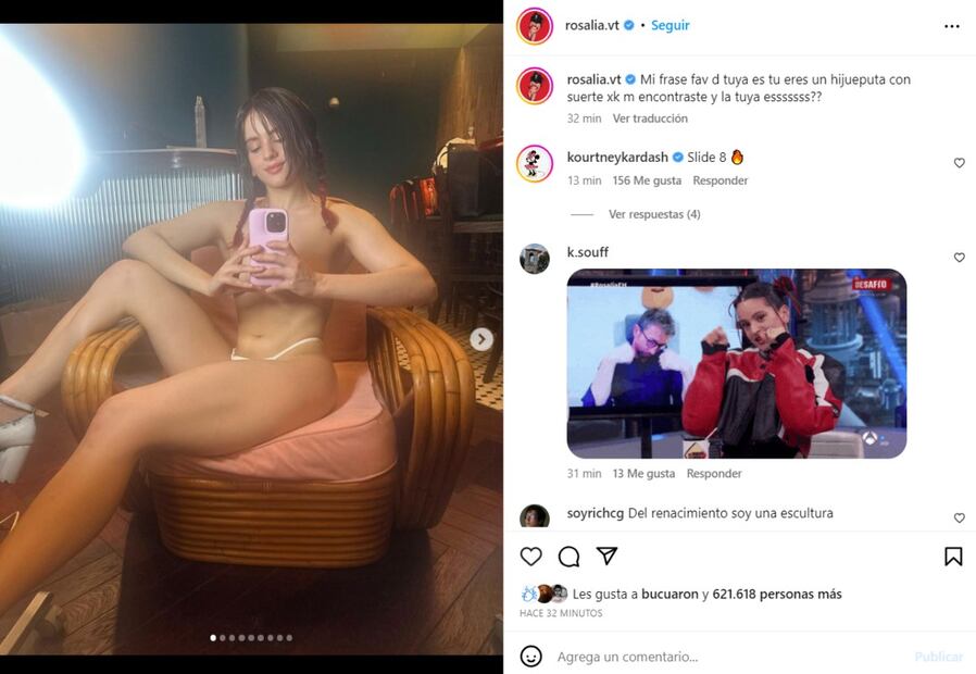 Rosalía reta las reglas de Instagram