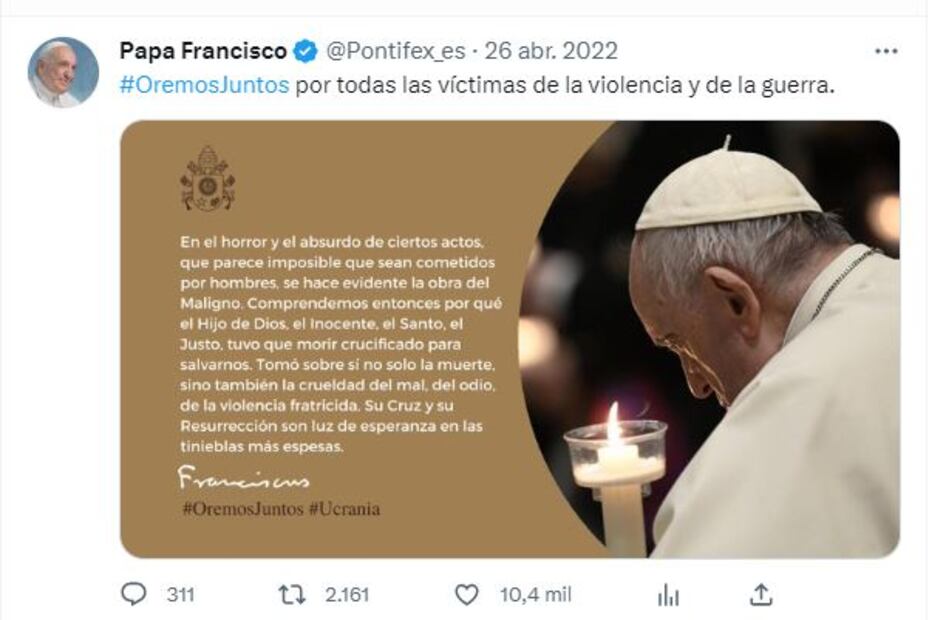 Hospitalizan al papa Francisco por infección respiratoria 
