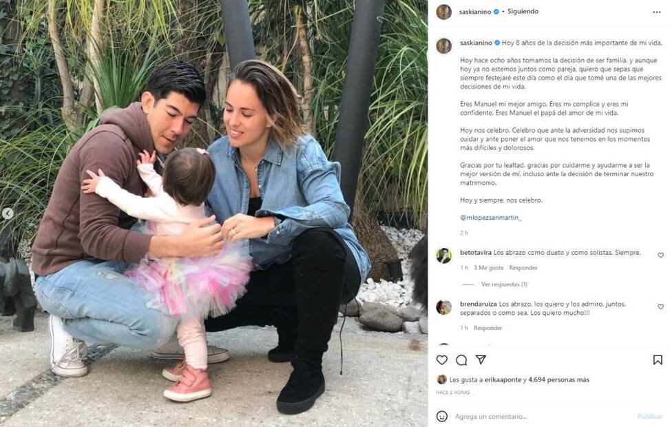 Saskia Niño de Rivera y Manuel López San Martín anuncian separación