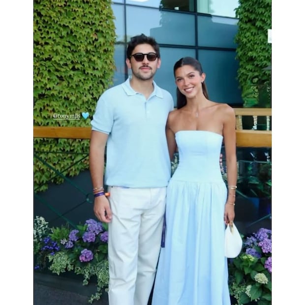 Tony Mils y Eugenia Rodríguez en Wimbledon 2025 / Foto: Instagram