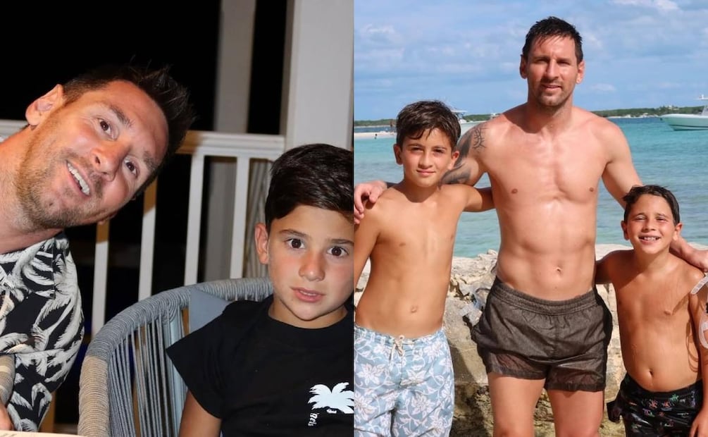 Lionel Messi junto a sus hijos / Foto: Instagram @antonelaroccuzzo