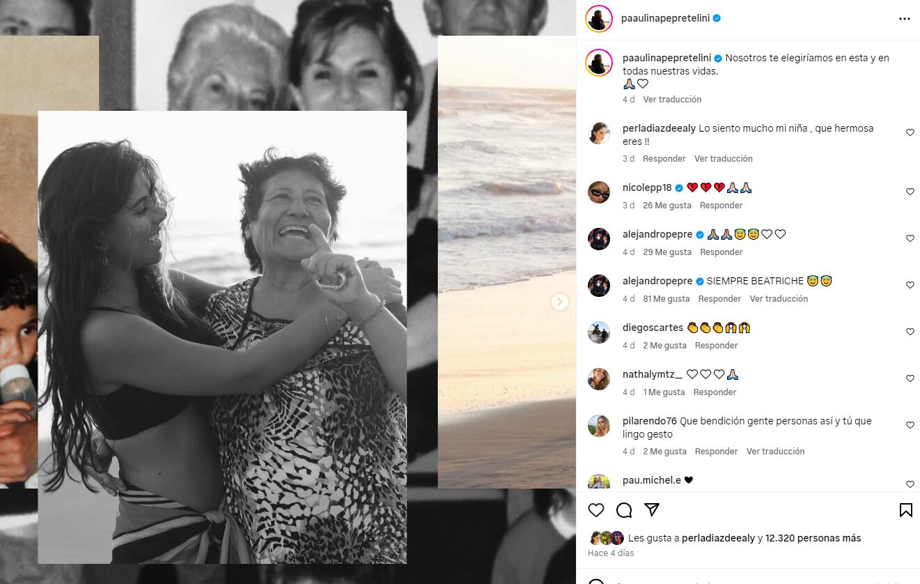 Paulina Peña y su nana, la señora Beatriz/Instagram
