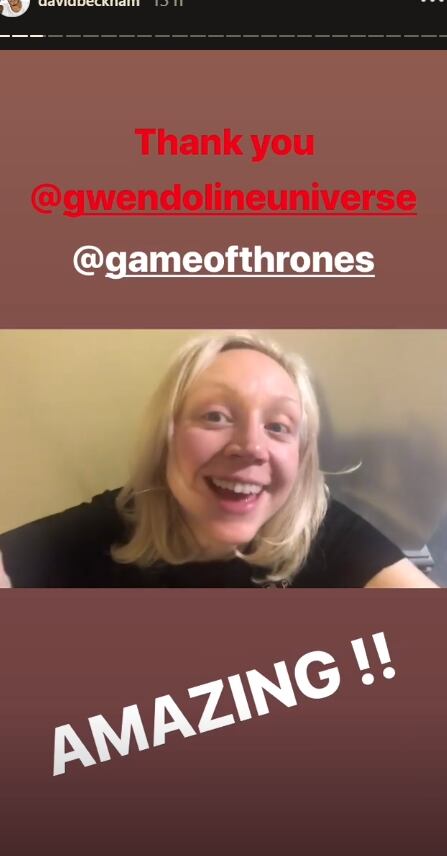 Brienne de Tarth, de Game of Thrones, felicitó a David Beckham por su cumpleaños