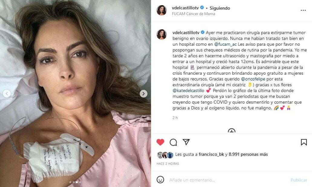 Verónica del Castillo revela que le extirparon un tumor en un ovario