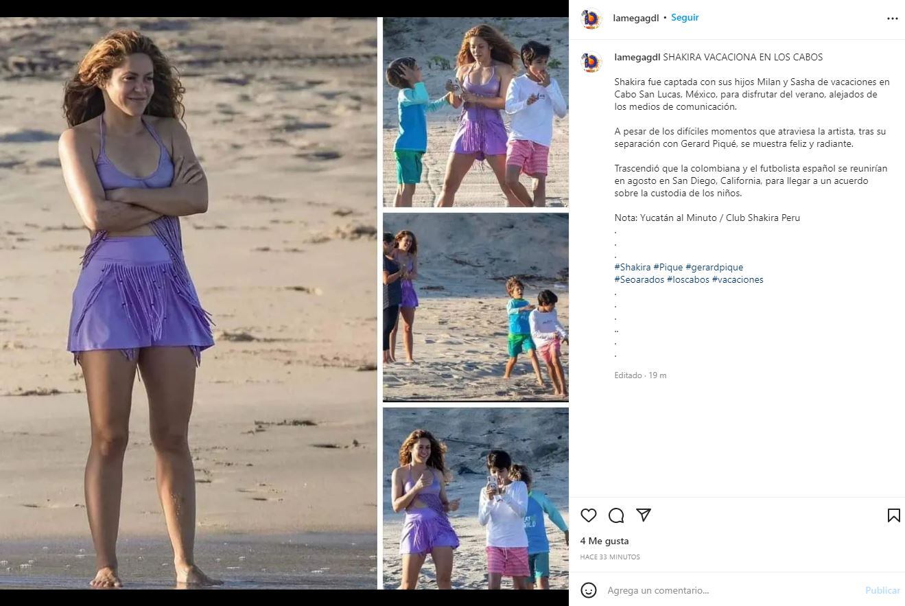 Shakira está en México y fue captada con un bikini que ella diseñó