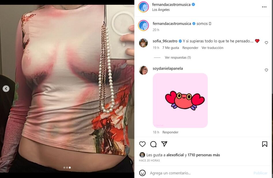 Fernanda, hija de Angélica Rivera, luce T-shirt con diseño naked body / Instagram