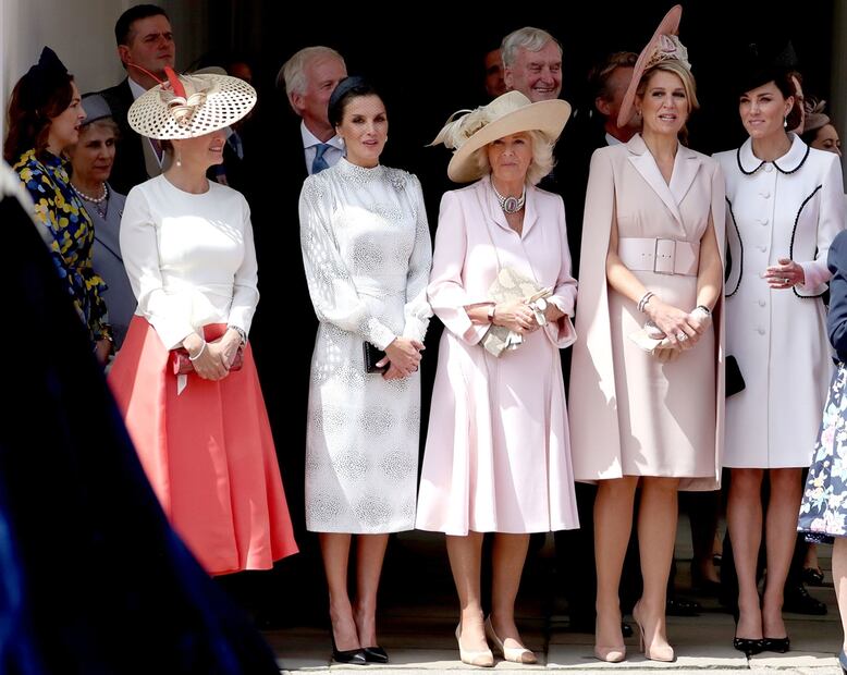 Kate Middleton con las reinas Máxima de Holanda y Letizia de España en la Orden de la Jarretera
