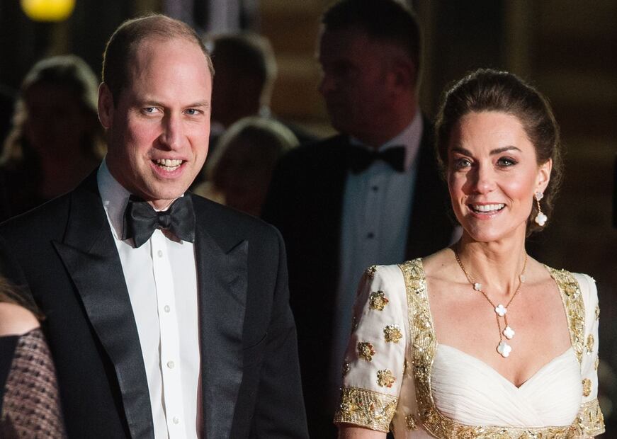 Kate Middleton y el príncipe William en la alfombra roja de los Bafta 2020
