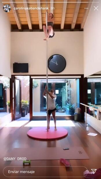 Carolina Kabande, esposa de Jorge Hank Rhon, se ejercita con pole dance