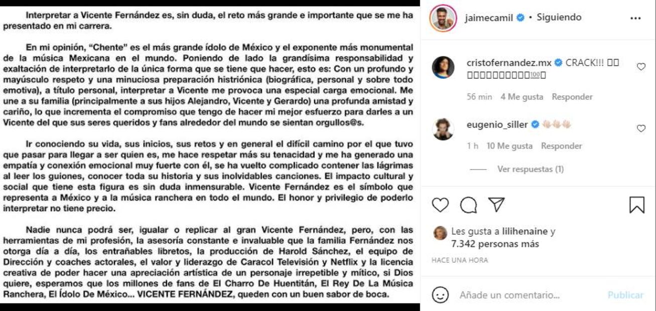 Las primeras imágenes de Jaime Camil como Vicente Fernández