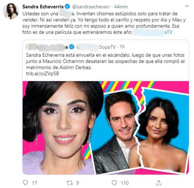Sandra Echeverría desmiente rumores: "yo tengo todo el respeto por Ais y Mau"
