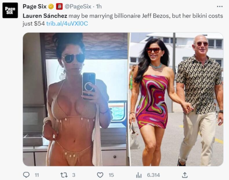 El minikini de Lauren Sanchez / Twitter
