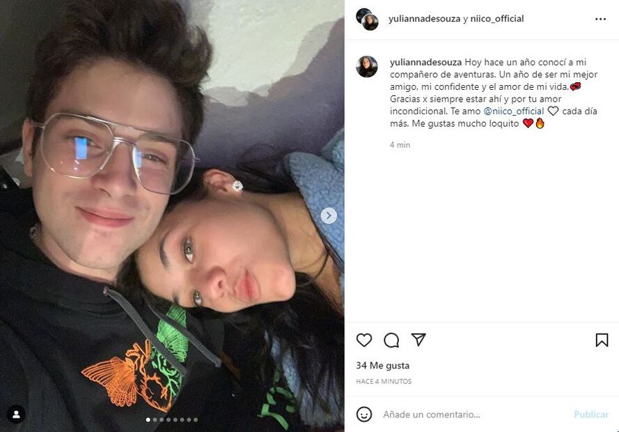NIICO cumple su primer aniversario de novio con Yulianna de Souza