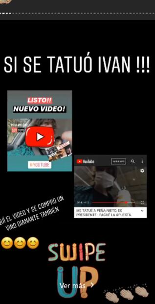 Fan del ex presidente se tatúa “Peña my lord” y Tania Ruiz lo comparte