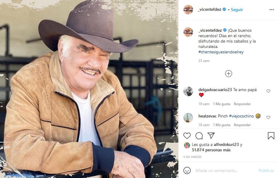 Vicente Fernández ya está consciente e interactúa con su familia