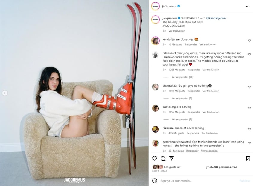 Kendall Jenner para la campaña 'Guirlande' de Jacquemus / Instagram