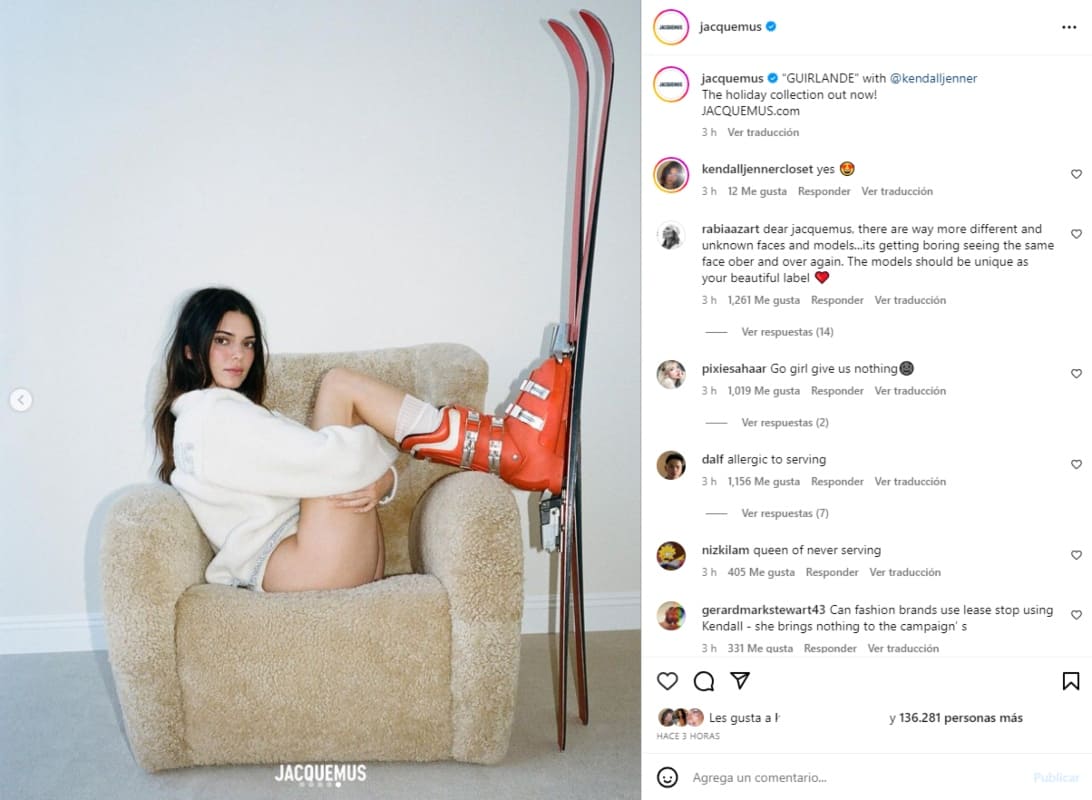 Kendall Jenner para la campaña 'Guirlande' de Jacquemus / Instagram