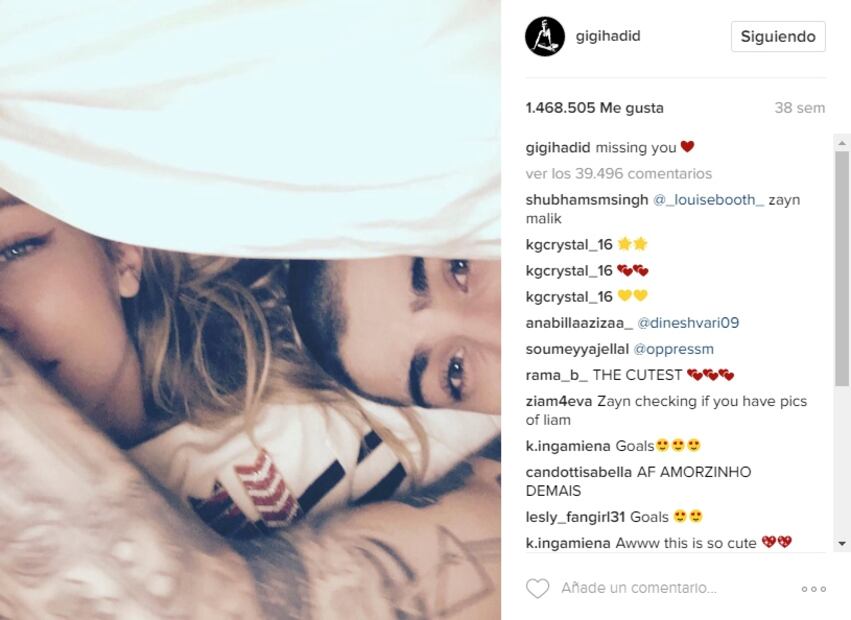 El álbum romántico de Gigi Hadid y Zayn Malik