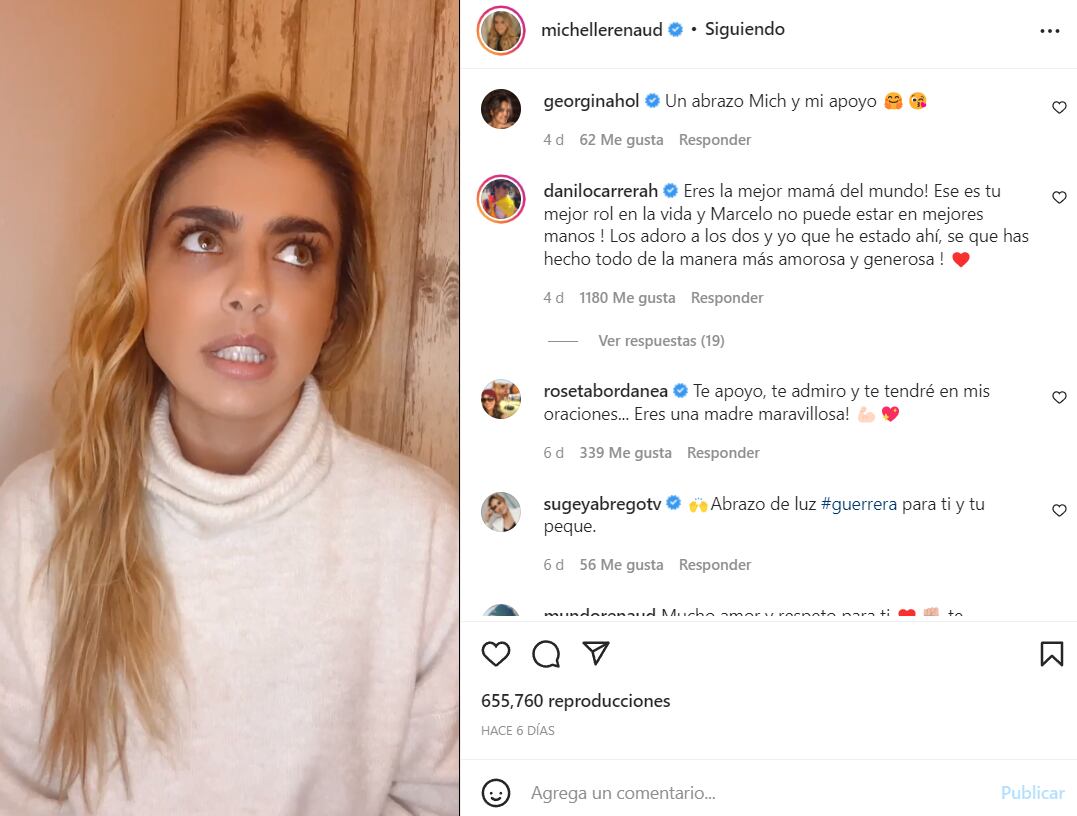Danilo Carrera dedica conmovedor mensaje de apoyo a Michelle Renaud
