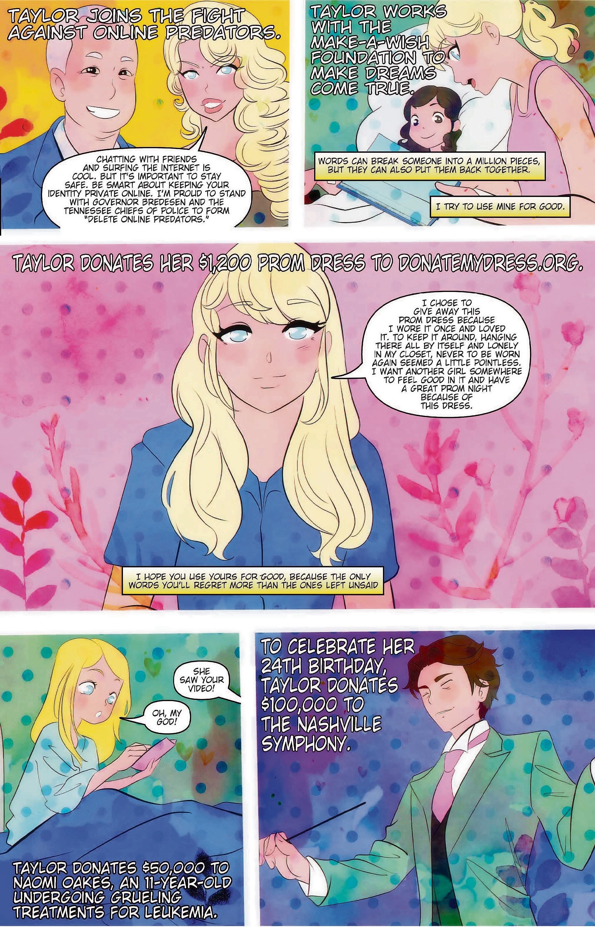 USA4191. MIAMI (FL, EEUU), 22/04/2024.- Fotografía cedida por TidalWave Comics donde se muestra una página interior del cómic 'Taylor Swift: La secuela' de su serie 'Female force' ilustrada por Luciana Fidelis EFE/TidalWave Comics