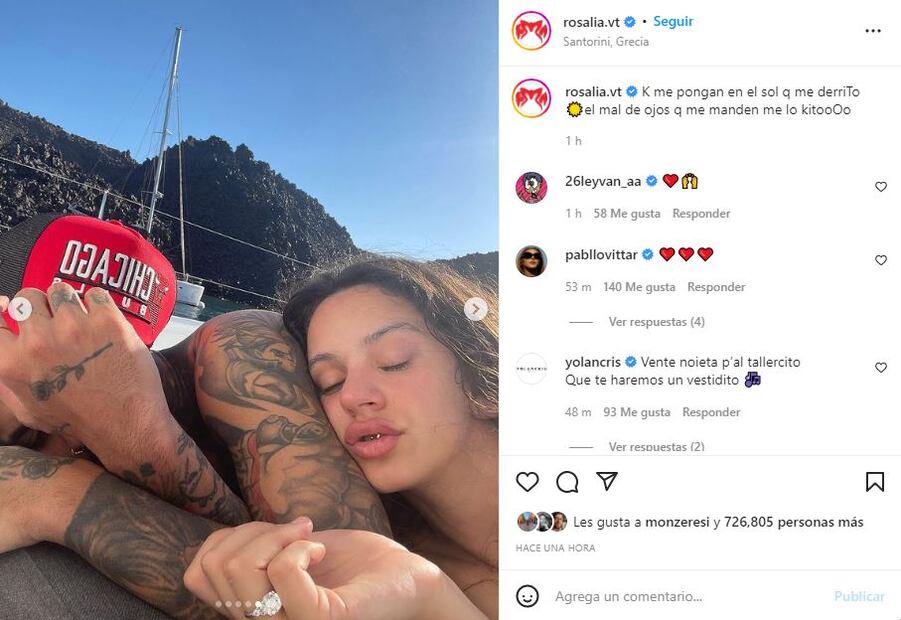Rosalía presume sus curvas en un coordinado Fendi X Skims