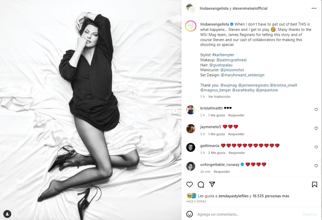 Instagram: @lindaevangelista