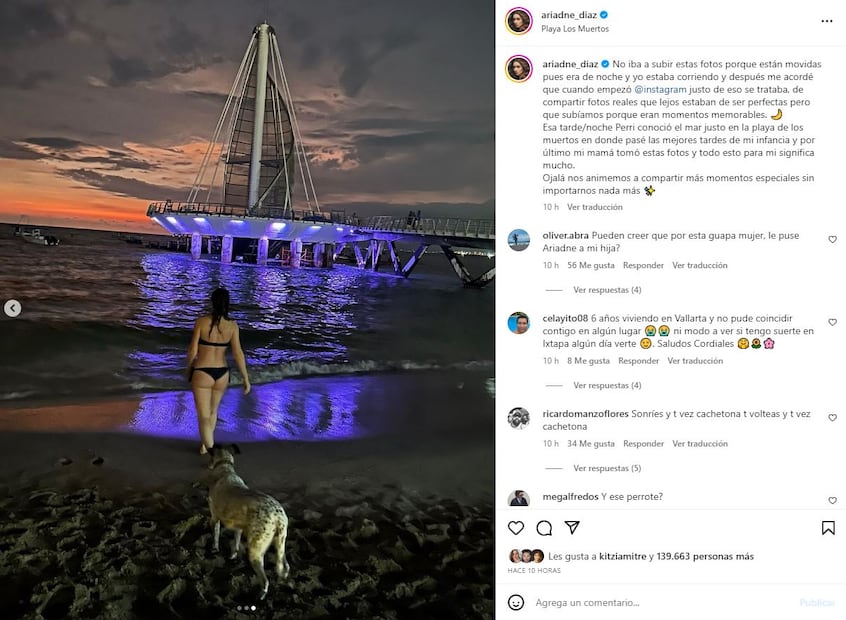 Ariadne Díaz disfruta la belleza de Puerto Vallarta / Instagram