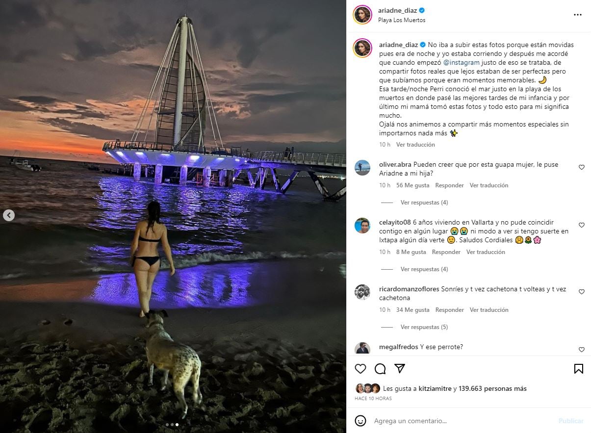 Ariadne Díaz disfruta la belleza de Puerto Vallarta / Instagram