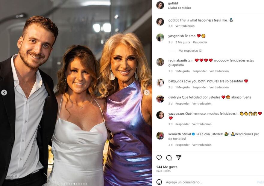 Adela Micha celebrando el compromiso de su hija Therese y Yosef Genish / Instagram: @gotlib
