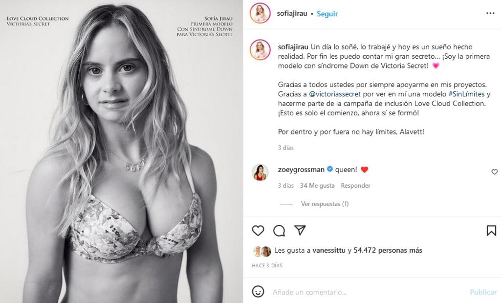 5 cosas que debes saber de Sofia Jirau, la modelo con Síndrome de Down de Victoria’s Secret