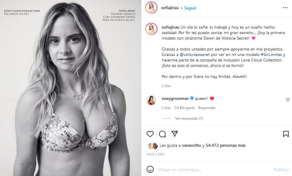 5 cosas que debes saber de Sofia Jirau, la modelo con Síndrome de Down de Victoria’s Secret
