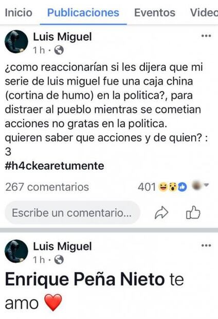 Hackean cuenta de Facebook de Luis Miguel