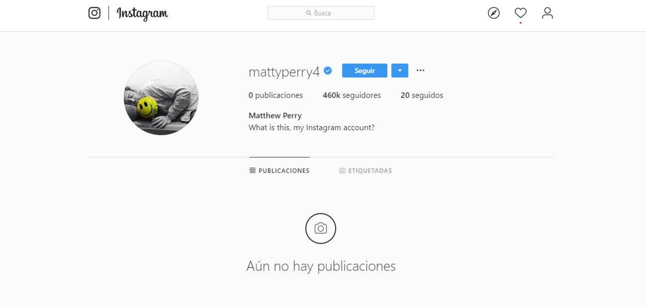 ¡Por fin! Matthew Perry, de la serie "Friends", abre su cuenta en Instagram 