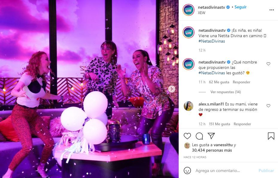 Natalia Téllez revela el sexo de su bebé en "Netas Divinas"