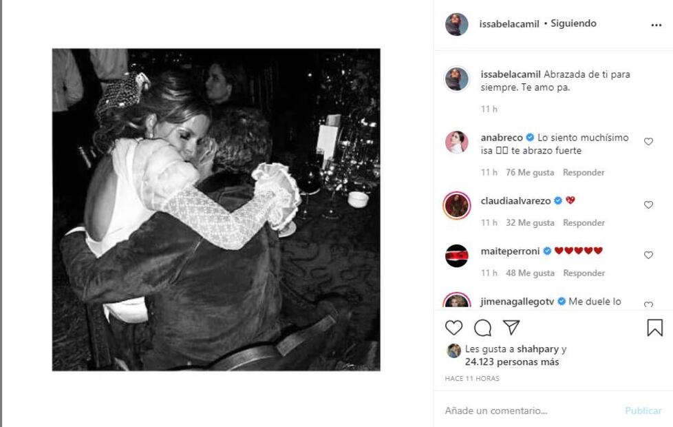 Issabela Camil recuerda a Jaime Camil con foto de Teresa de Calcuta