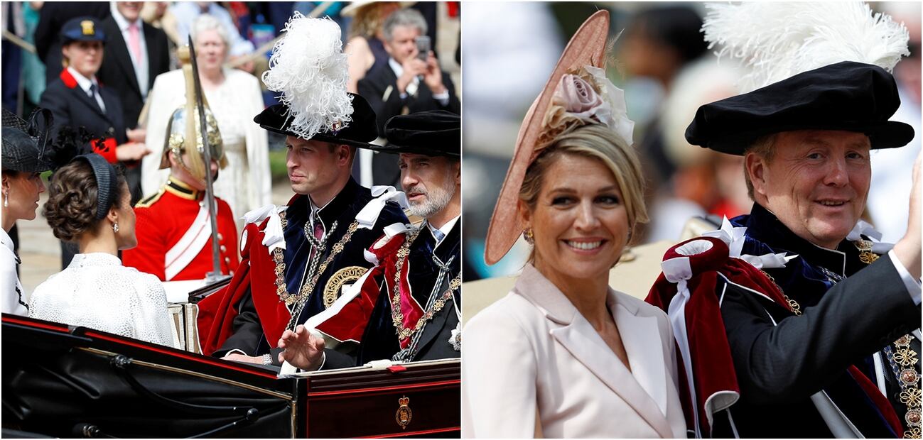 Kate Middleton con las reinas Máxima de Holanda y Letizia de España en la Orden de la Jarretera