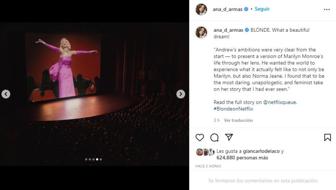 Así luce Ana de Armas como Marilyn Monroe