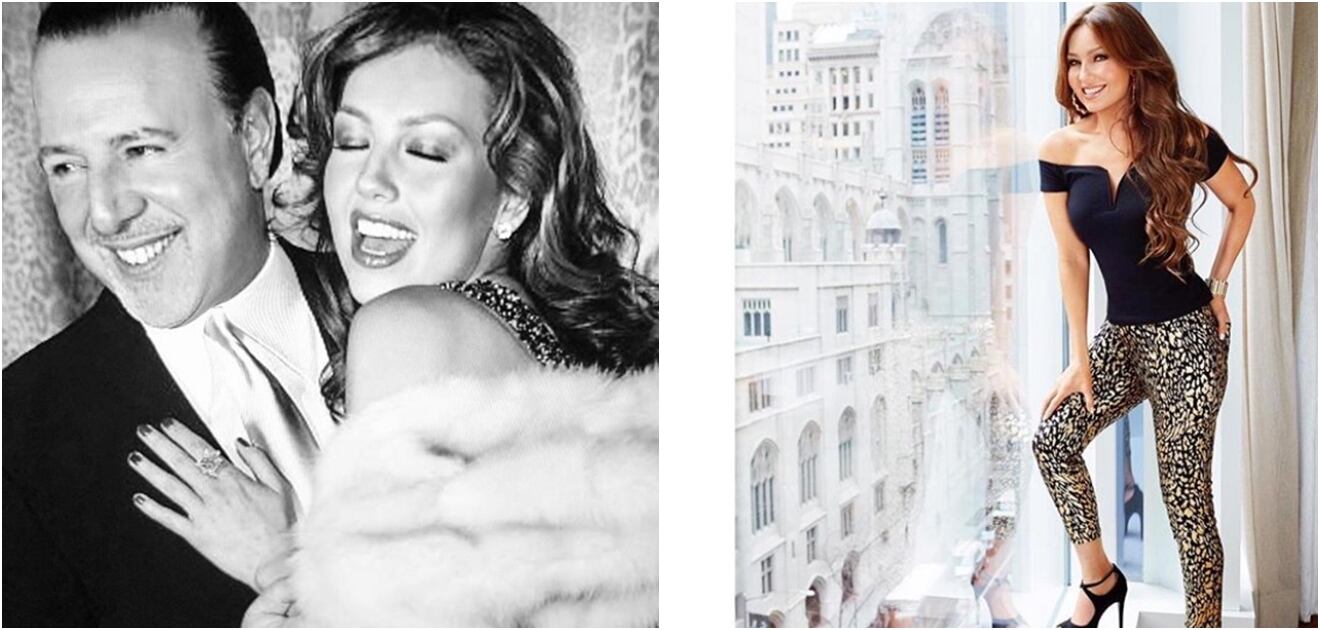 Thalía y Tommy Mottola se divierten a la hora de comer ¡vean sus platillos!