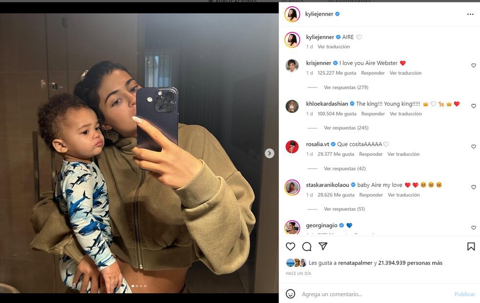 Kylie Jenner te enseña a pronunciar correctamente el nombre de su hijo, Aire 