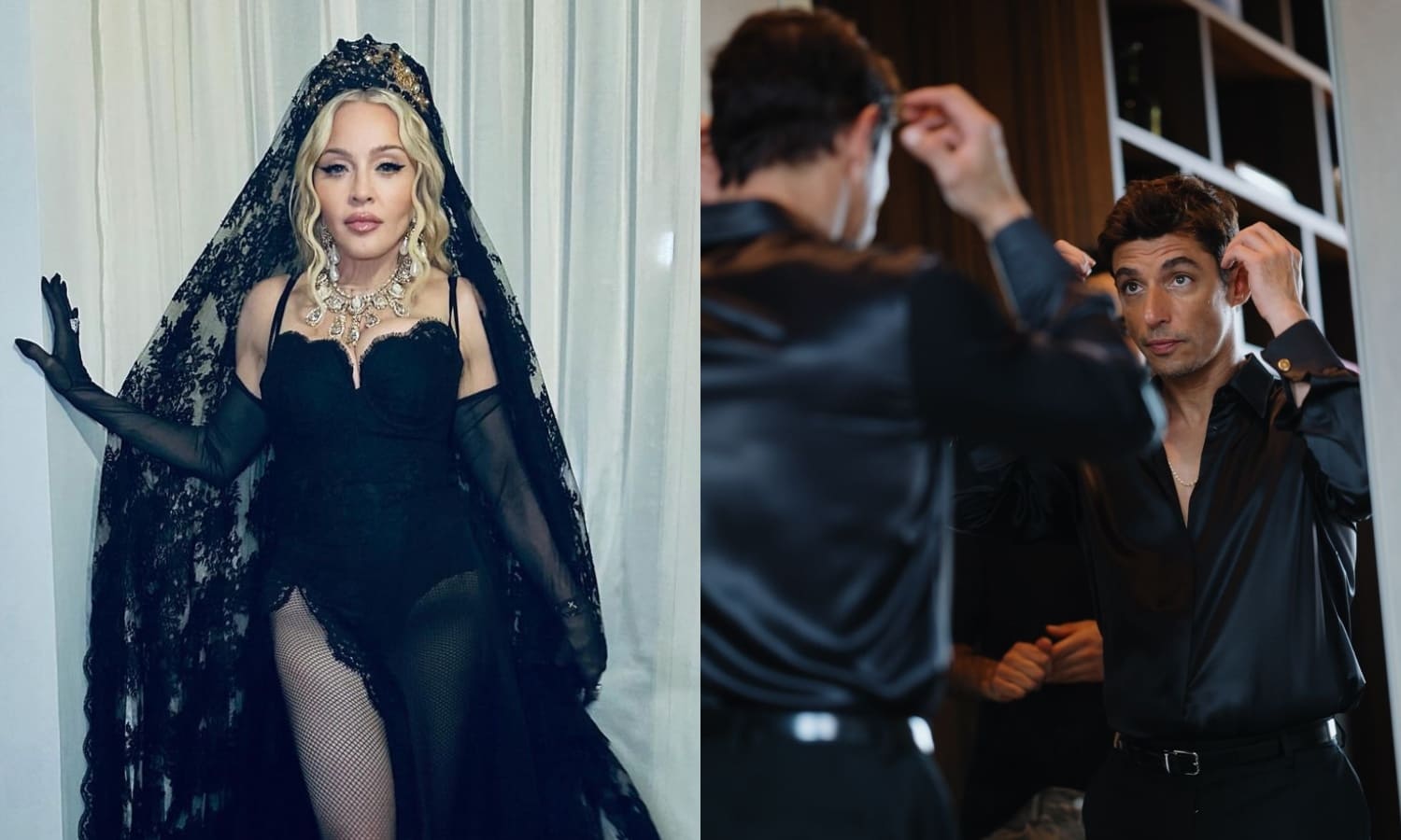 Los looks de Alberto Guerra y Madonna para el desfile de Dolce & Gabbana / Fotos: Instagram