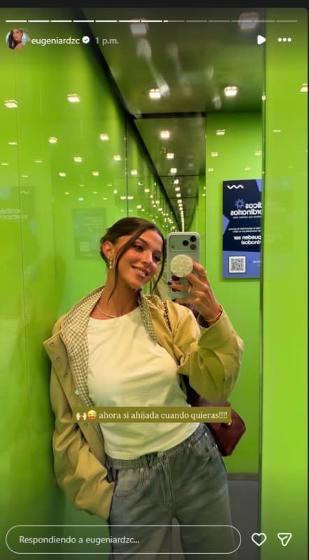 Eugenia Rodríguez llegó a tiempo al nacimiento de su sobrina Raquel. (Foto: Instagram)