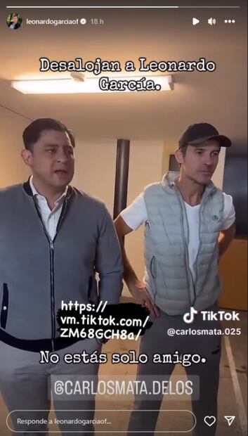 Leonardo García denuncia desalojo / Instagram: @leonardogarciaof