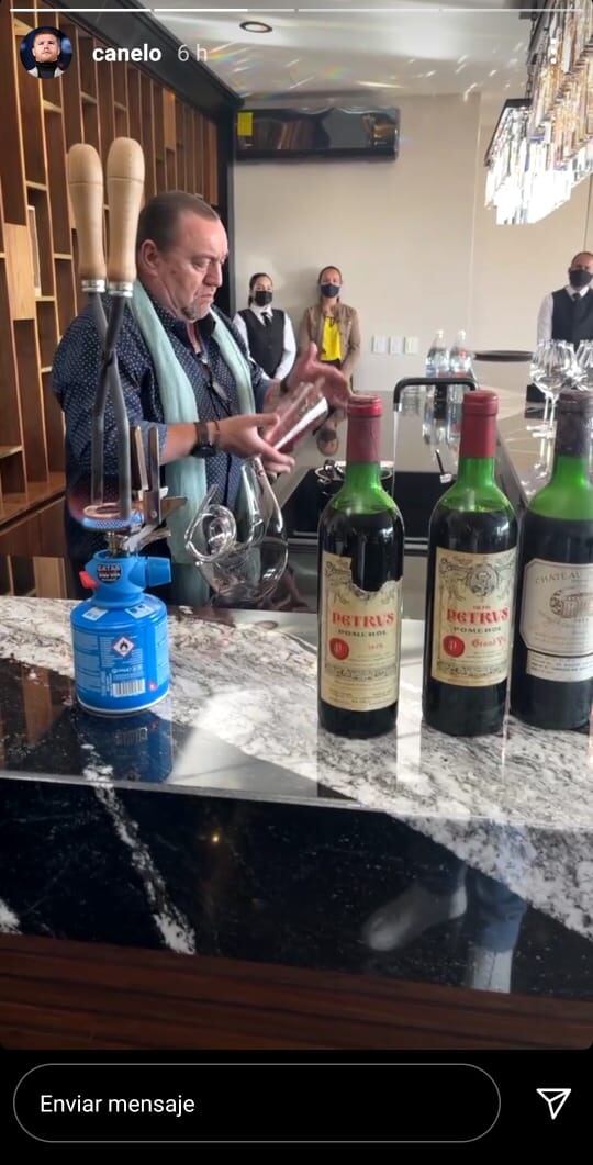 Saúl 'Canelo' Álvarez celebra con vino Petrus de 100 mil pesos