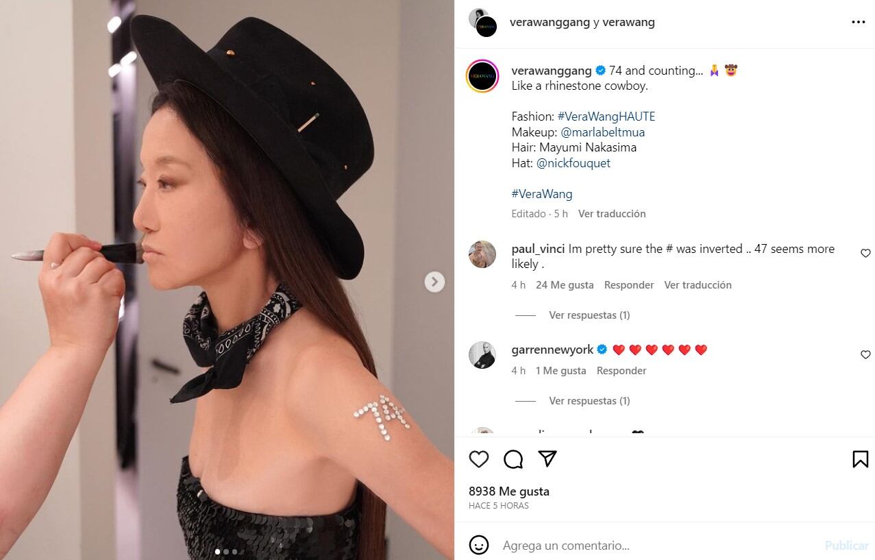 Vera Wang es la diseñadora de vestidos de novia más famosa / Instagram