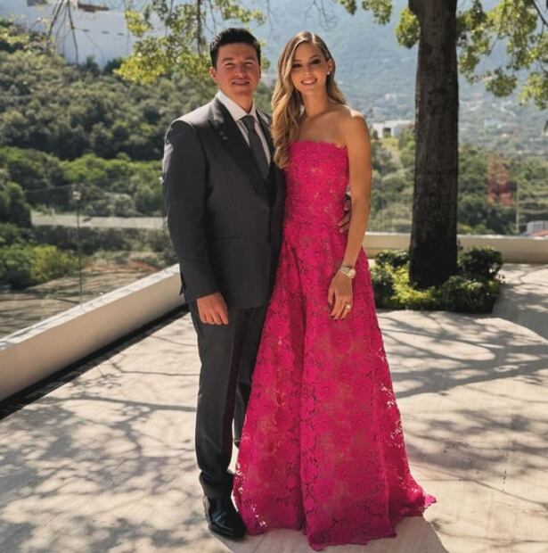 Samuel García y Mariana Rodríguez en la boda de Caty García y Eduardo Quintanilla / Foto: Instagram