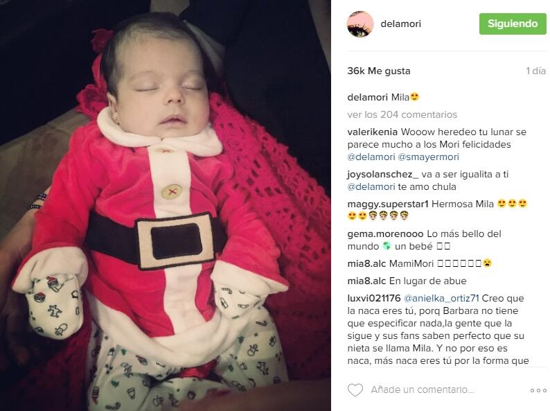 Bárbara Mori publica las primeras fotos de su nieta Mila Mayer