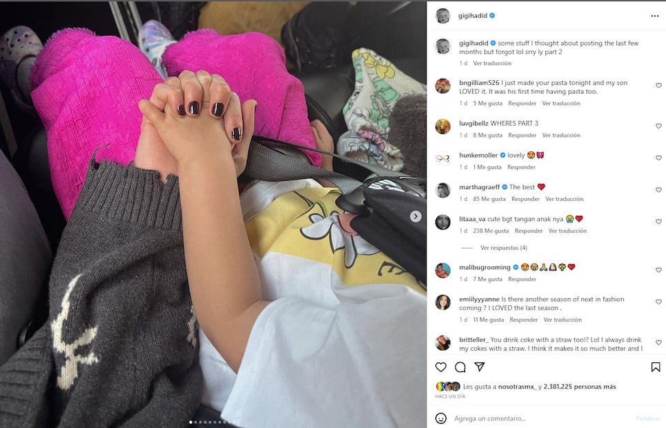 Gigi Hadid toma de la mano a su pequela hija / Instagram