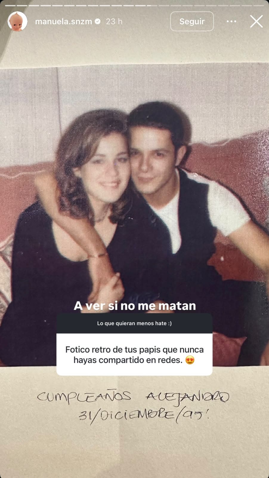 Jaydy Michel y Alejandro Sanz. (Foto: Instagram)