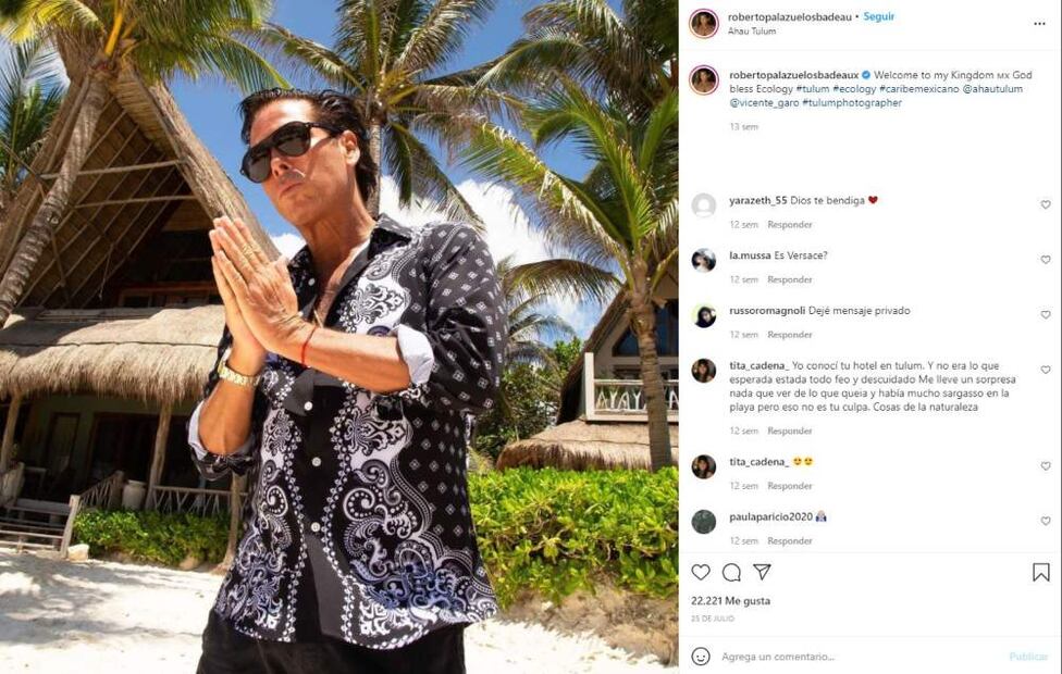 Roberto Palazuelos es criticado en Instagram por esta foto